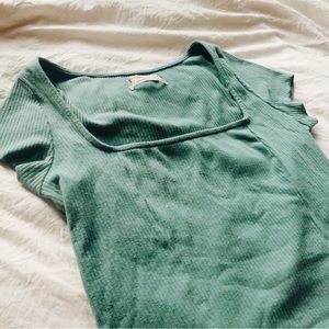 Urban Outfitters Teal Ribbed Top